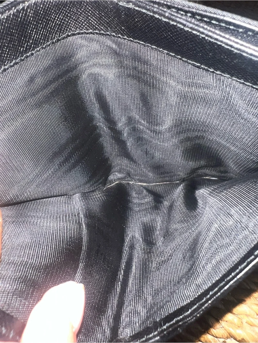 Prada Black Tessuto Nylon Triangle Logo Trifold Wallet Vintage